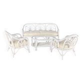 Bleached rattan living room