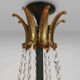 Impressive set of a large bronze Empire Chandelier with 2 wall lights, Belgium ca. 1950