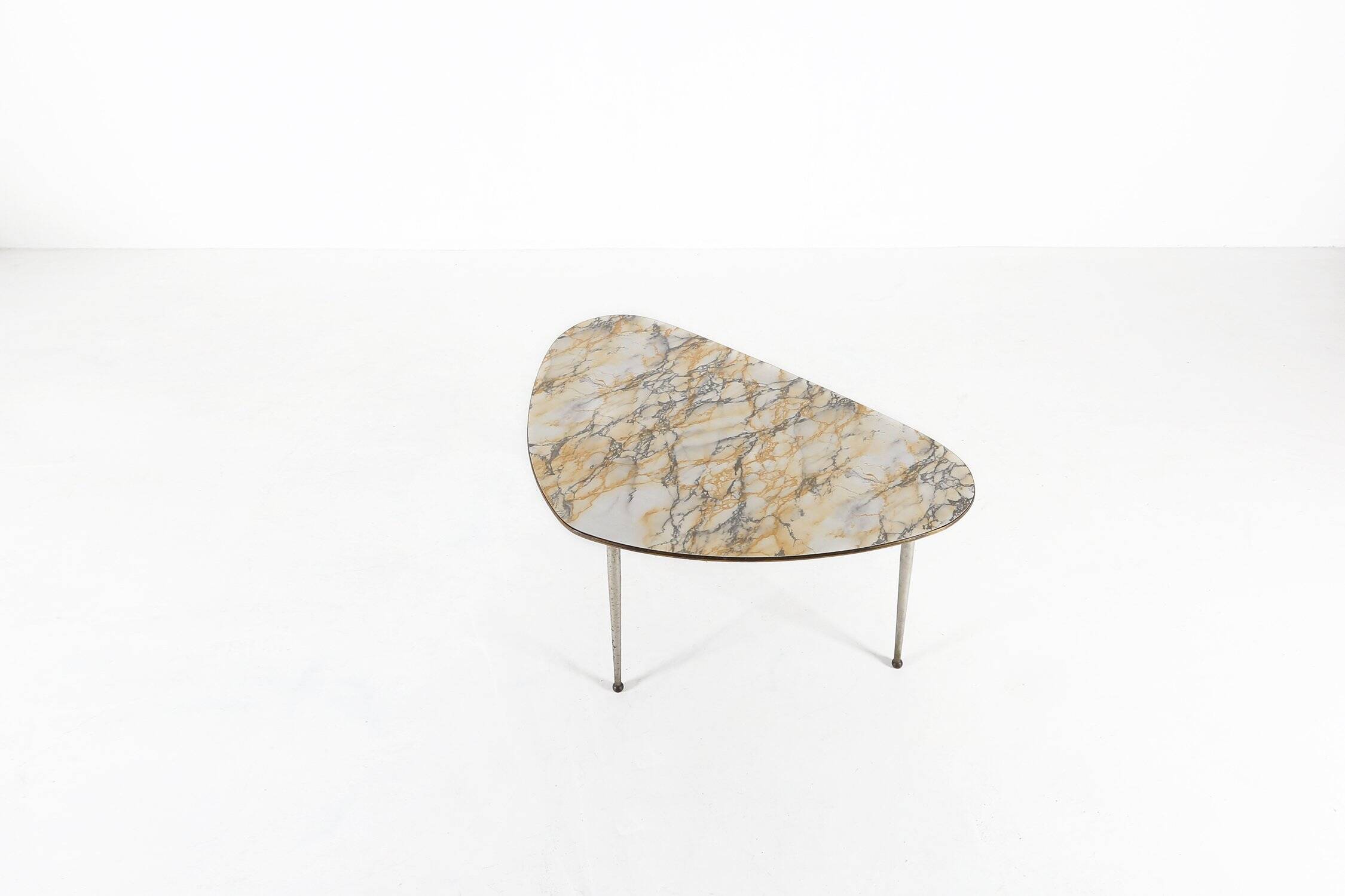 Mid-Century Modern Tripod Coffee Table with Marble Print Top, 1960s