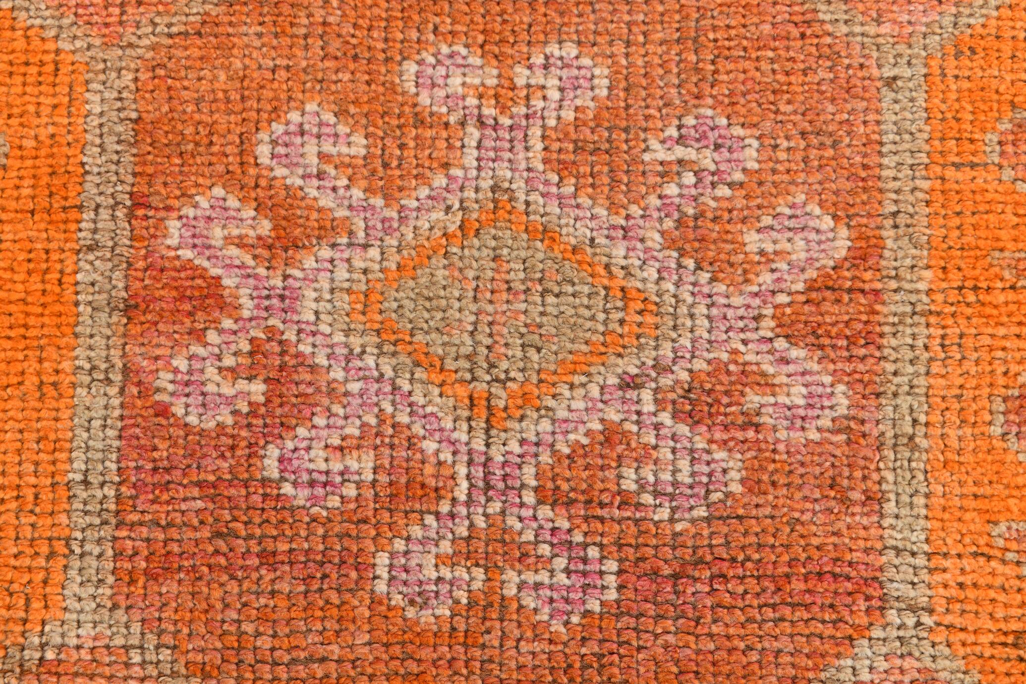 3x11 Coral Orange Bohemian Hallway Runner Rug, Rug For Hallway, 93x325 Cm