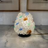 Table lamp with multicolored Murano glass pebbles