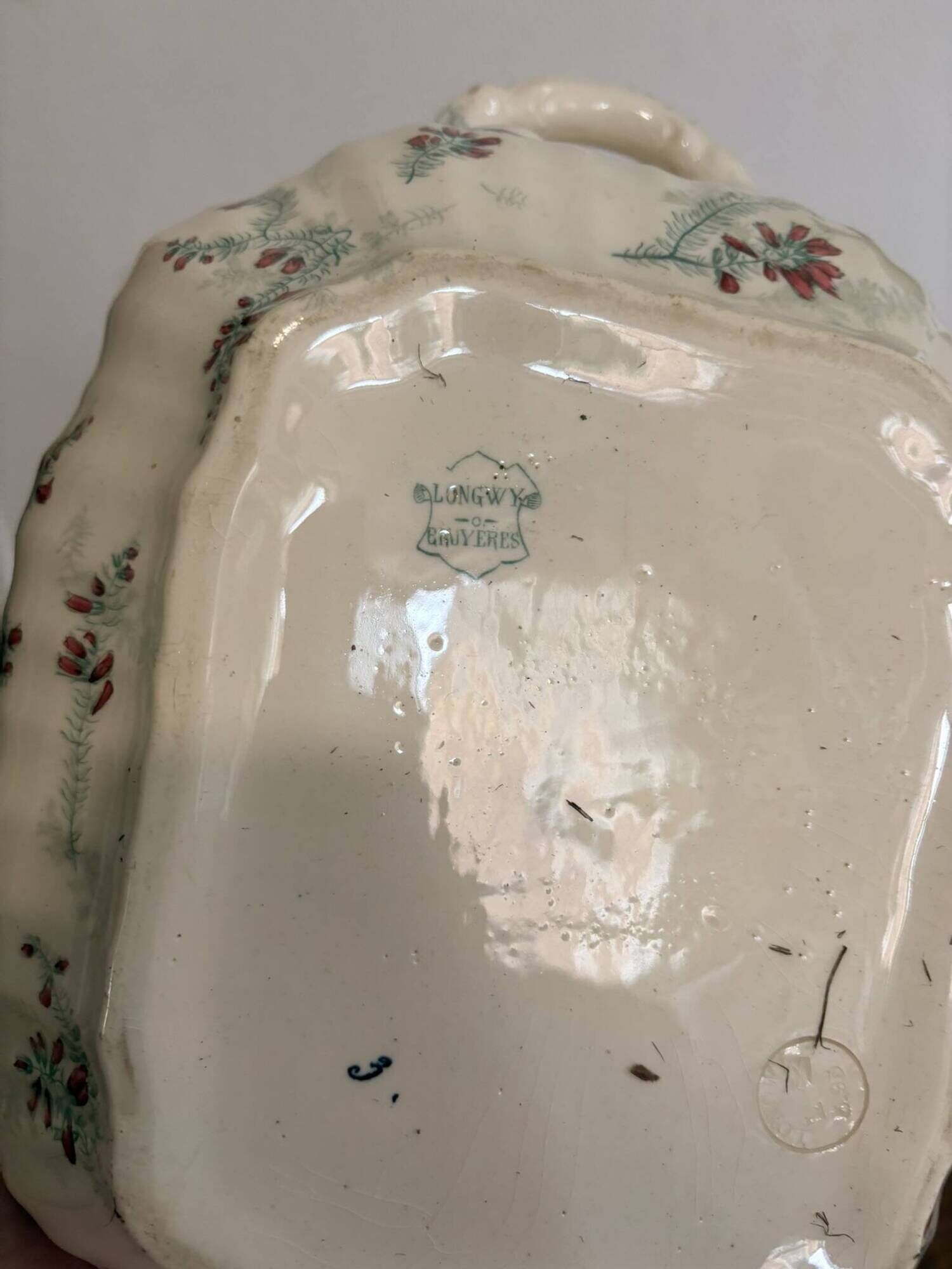 Longwy Bruyeres Vegetable Dish Faience Soup Tureen Faience Factory 19th Century Art Nouveau