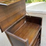 Bibus Louis XV bookcase in solid wood with dark oak finish