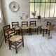 6 straw and oak chairs, mountain furniture