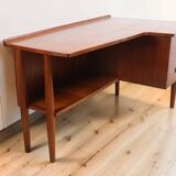 Scandinavian "boomerang" free-form desk in teak - 1960s
