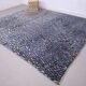 Blue Handmade Beni merirt Rug 258 x 305 cm - Abstract Wool Rug - Berber Rug