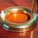 1950s brass and mustard metal lamp, superb