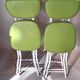 Set of 4 folding cocktail chairs in olive green faux leather from the 1970s.