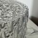 Small round wall light ceiling fixture in vintage moulded glass from the 1970s 1980s.