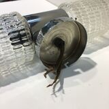 Wall lamp double lights chrome and glass 70s