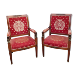 Pair of 19th century Empire armchairs