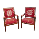 Pair of 19th century Empire armchairs