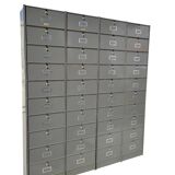 Set of 4 industrial column workshop furniture with Roneo flaps