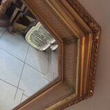 Octagonal mirror wooden gold 88 x 68 cm