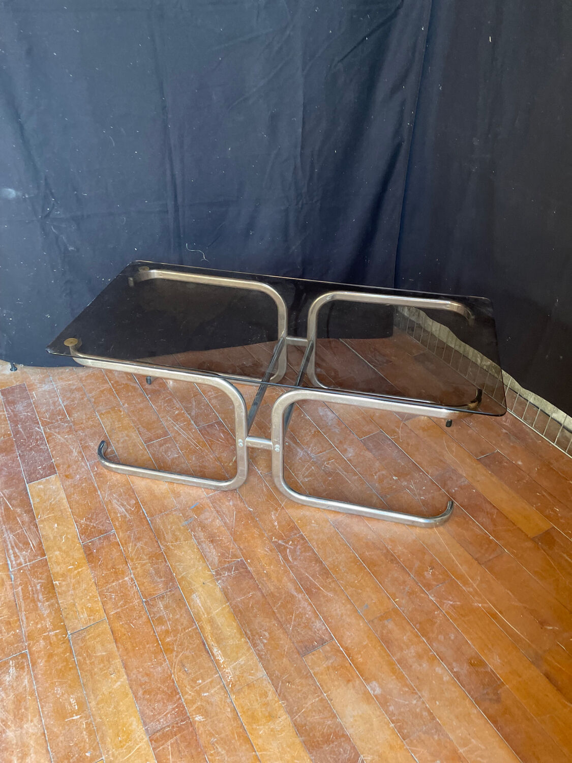 70s plexi coffee table