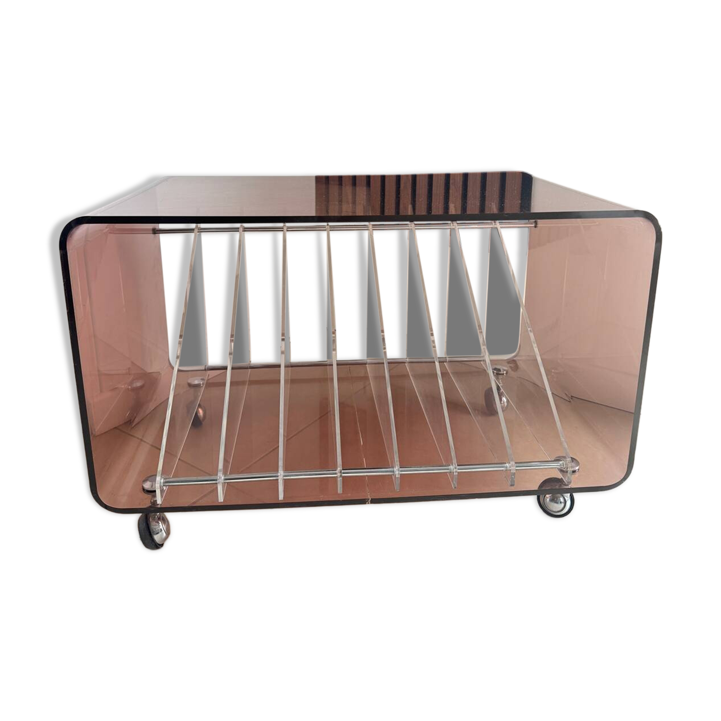 Vintage M. Dumas Roche Bobois coffee table/vinyl record cabinet