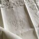 Sheet and pillowcases embroidered linen Richelieu old Castle