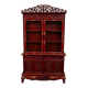 Bibliothèque En Bois Laqué Rouge Sculpté et dorure