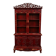 Bibliothèque En Bois Laqué Rouge Sculpté et dorure