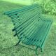 Garden bench with wooden and iron slats