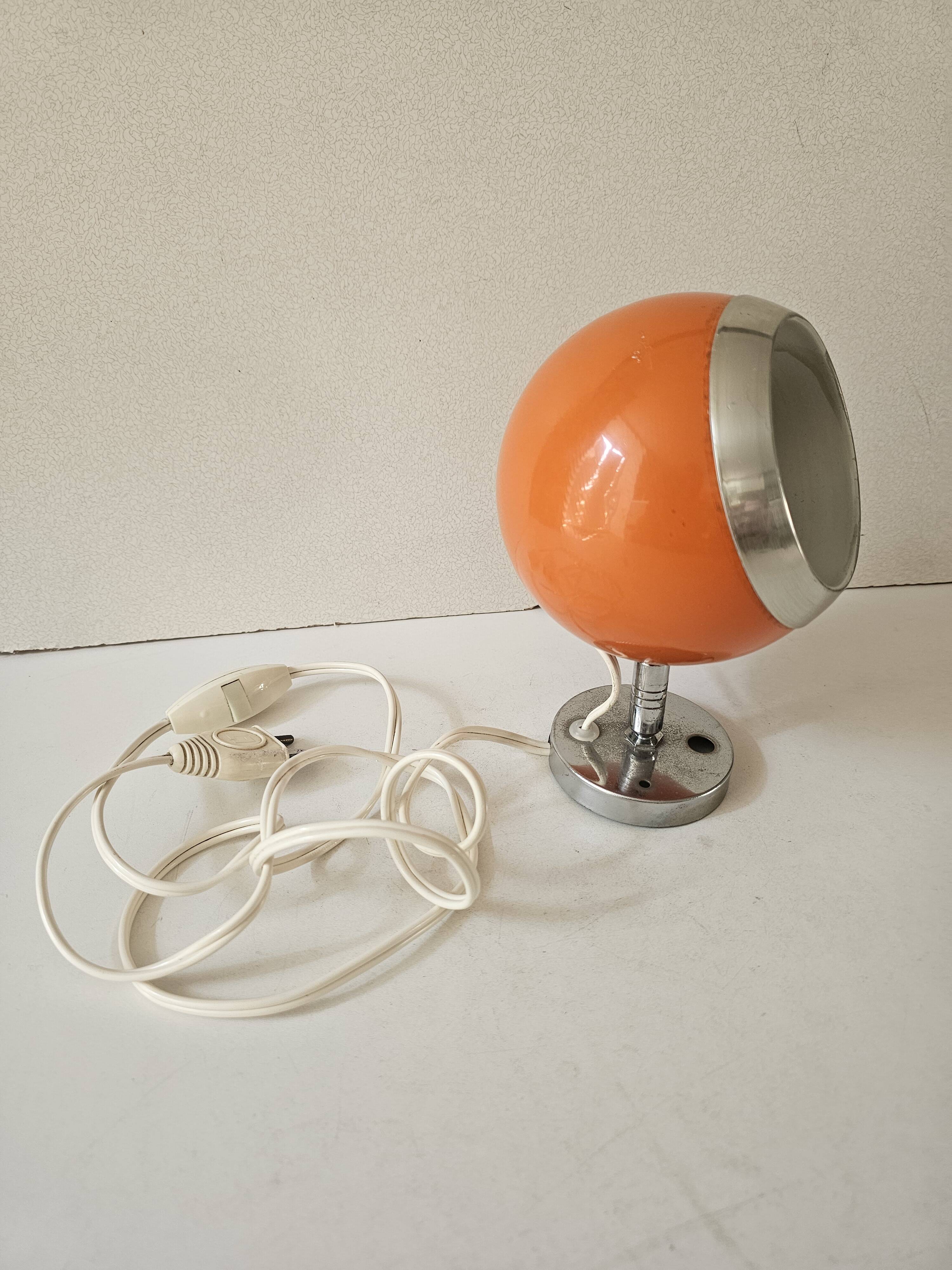 Orange Ball Lamp - Space Age - 1970s