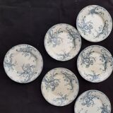 6 plates with dessert iris Clairefontaire