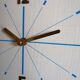 Vintage formica clock silent rectangular wall clock "Blue wood flash"