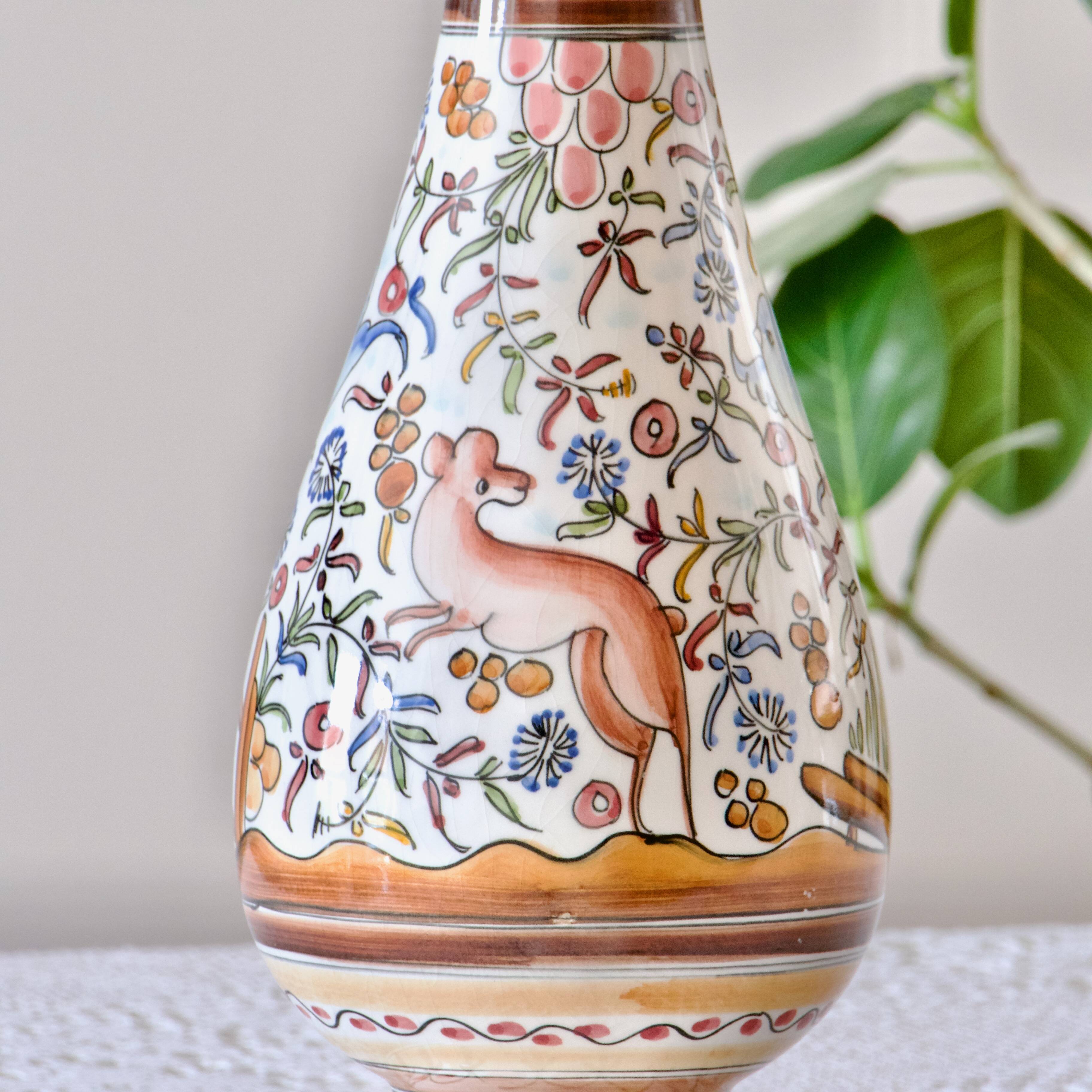 Large hand-painted artisanal vase from Coimbra
