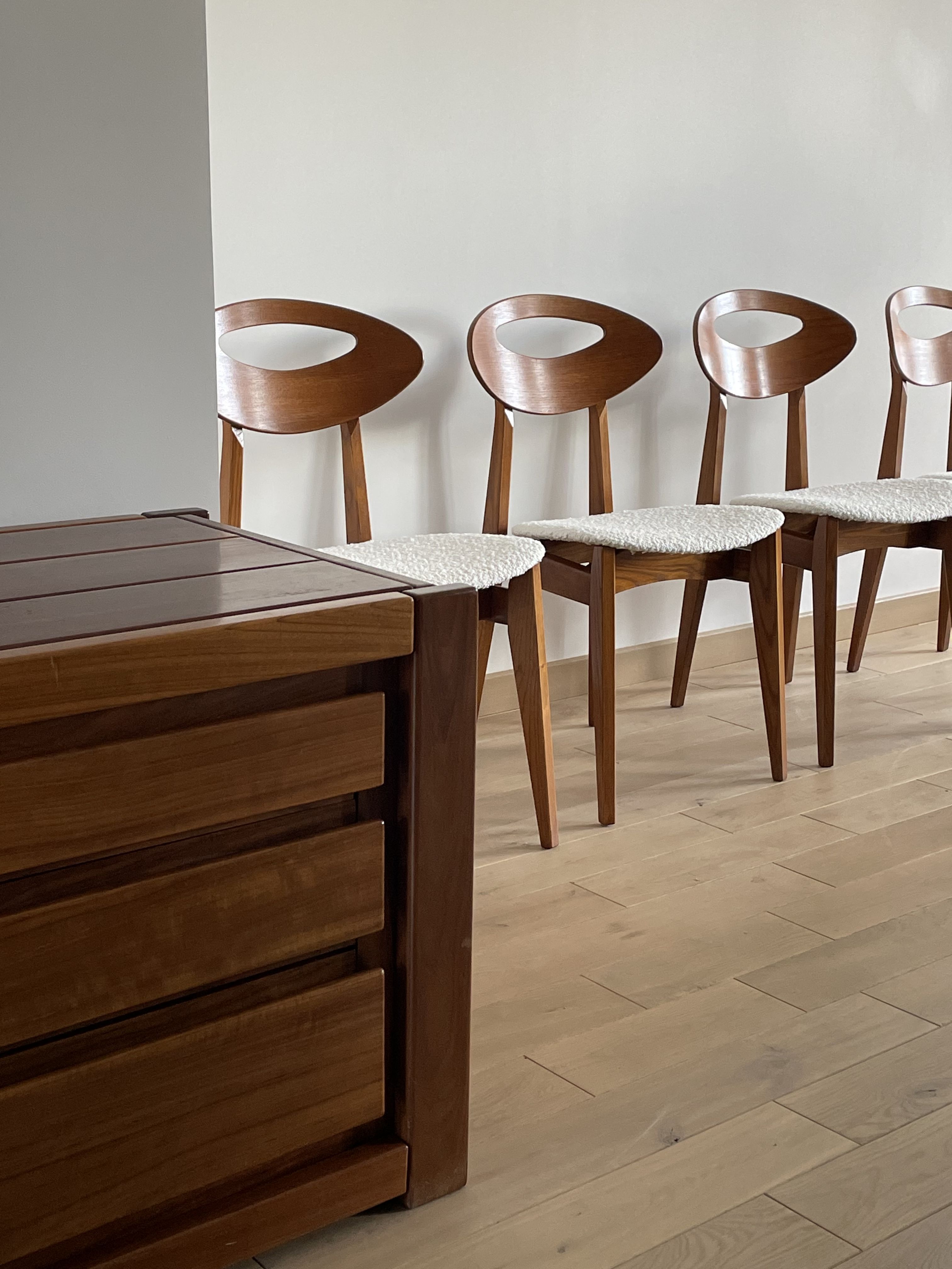 Lot 4 vintage chairs by Roger Landault for Sentou, France 1950