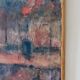 Abstract oil on canvas "warm tones", mid-20th century