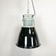 Black enamel industrial pendant light, 1960