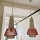Paire de suspensions en verre opalin vintage style italien