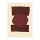 Collection of 4 abstract paintings in wine red signed Eawy.