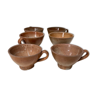 Set of 6 sandstone cups