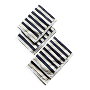 Serviettes de table rayées bleues