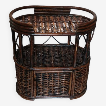 Wicker console bedside table