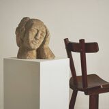 Stone bust of a woman, mid-19th century