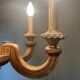 Golden wood chandelier with 6 lights