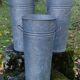 3 vintage galvanized steel/vintage garden florist pots