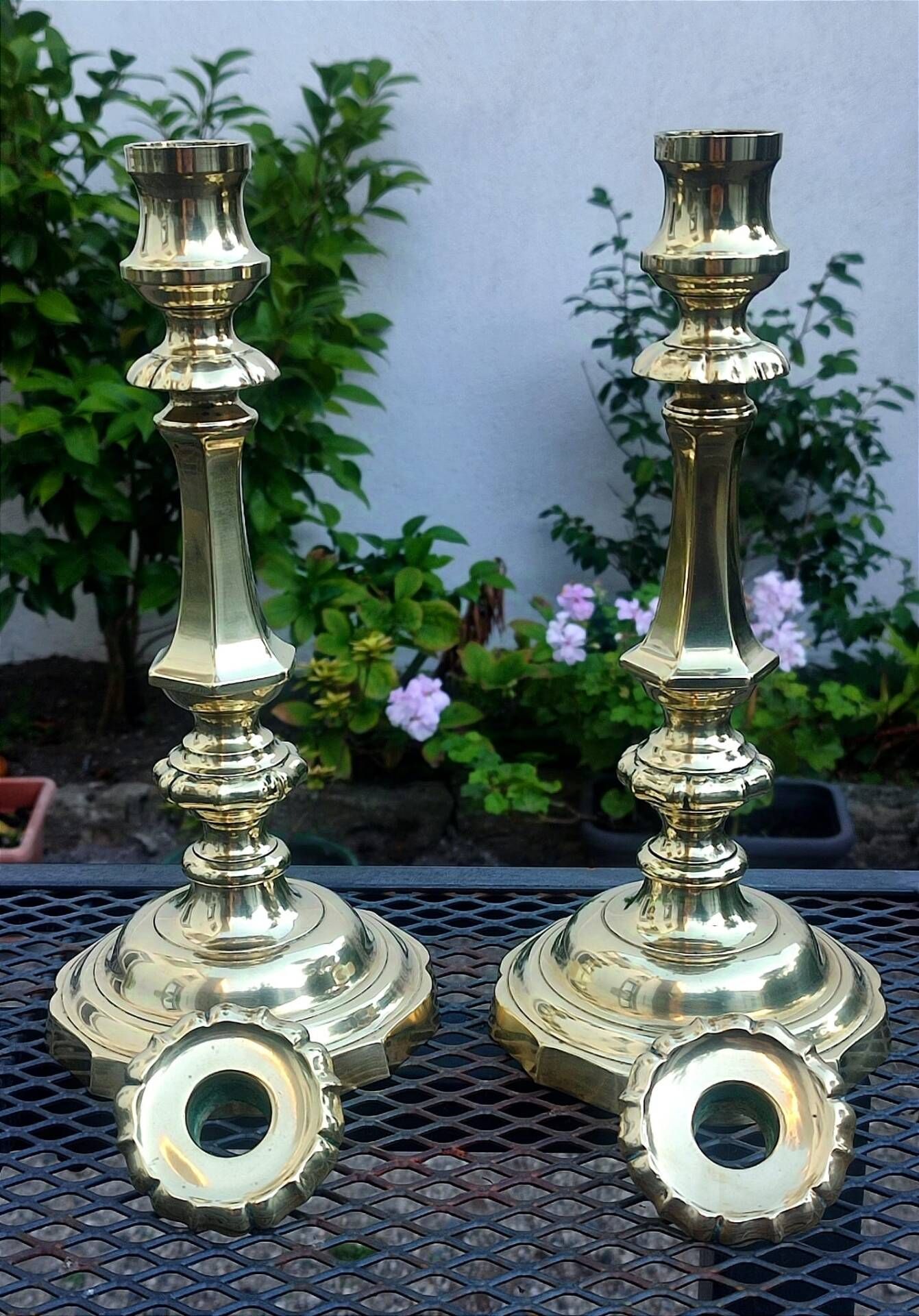 Magnificent pair of golden candlesticks
