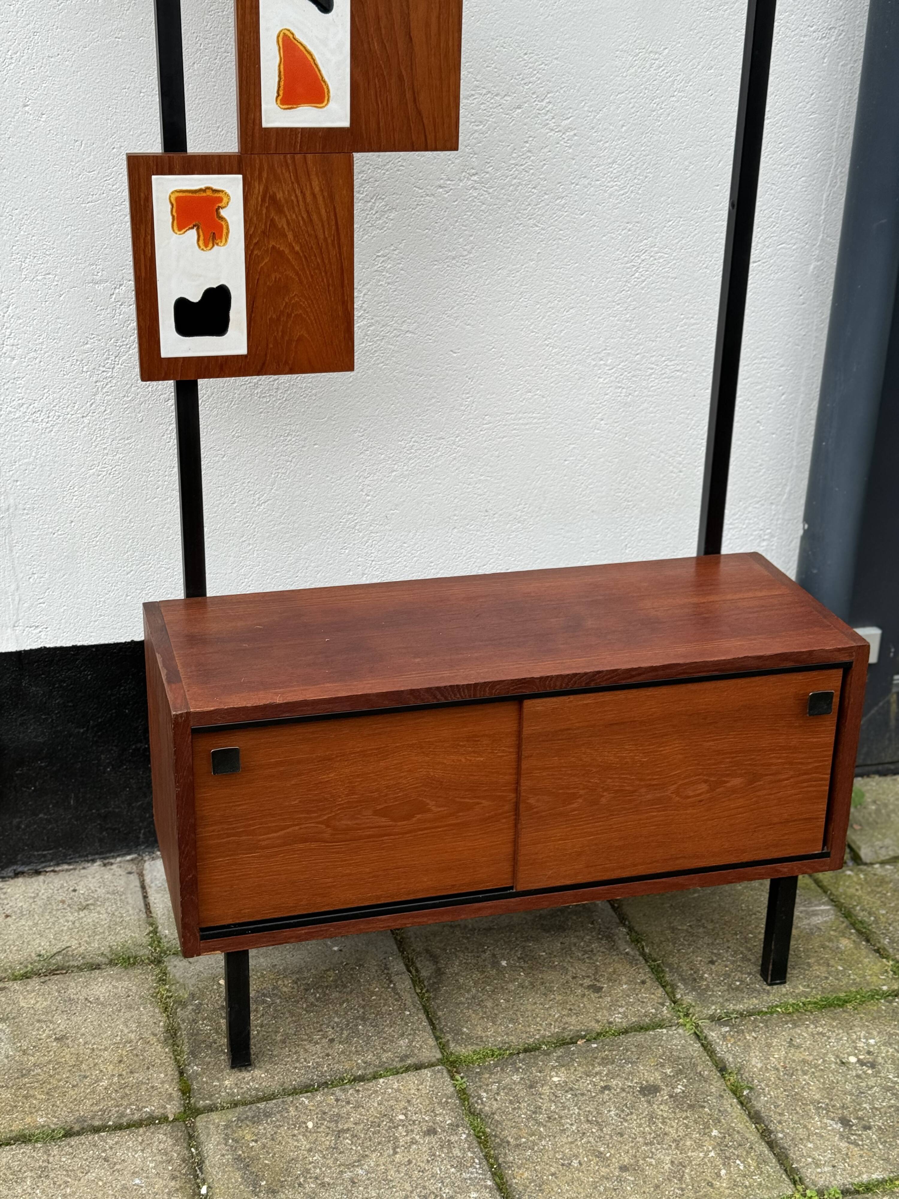 MCM Vintage Teak Coat Rack with Storage Unit
