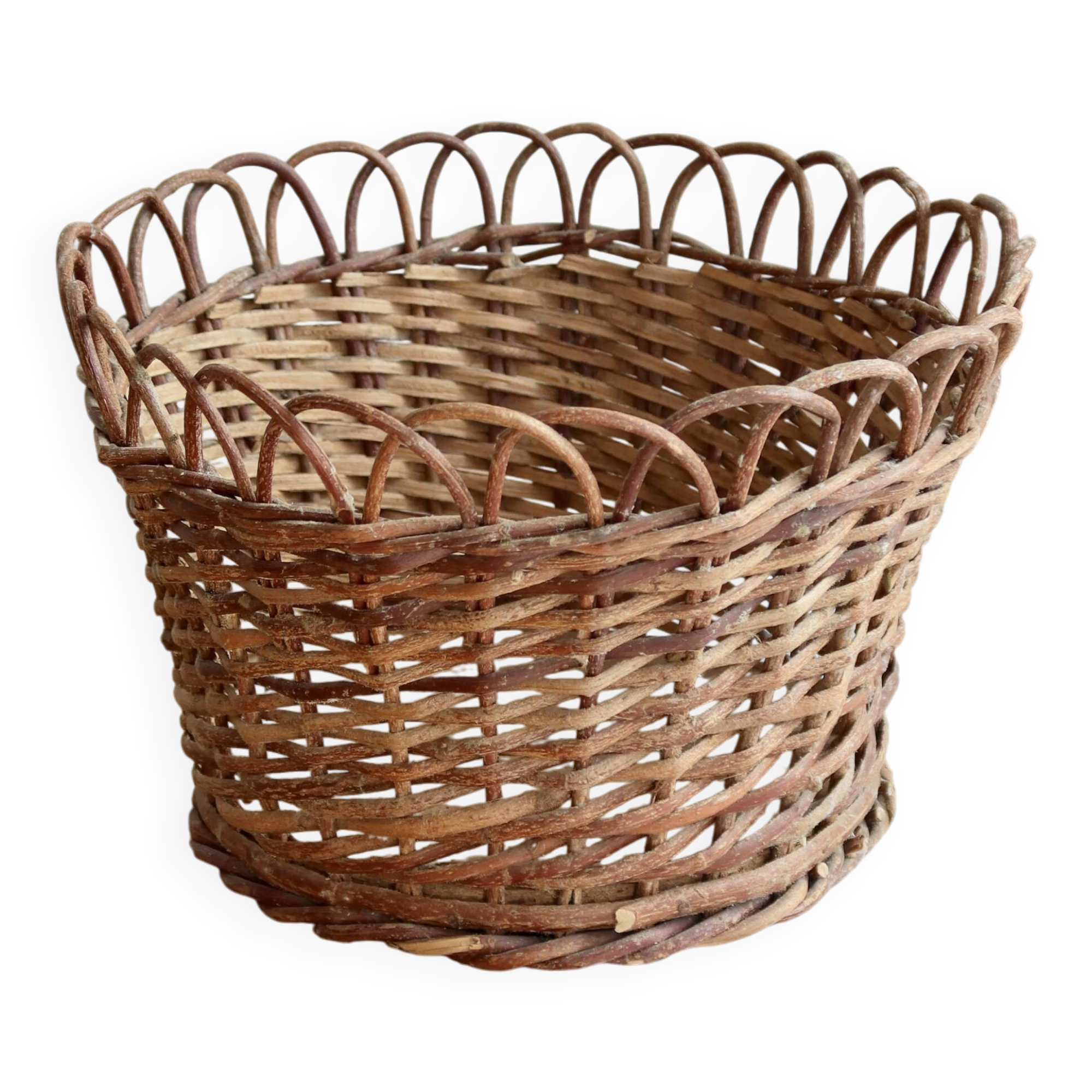 Cache-pot vintage rotin tressé – Accessoire plante d'intérieur