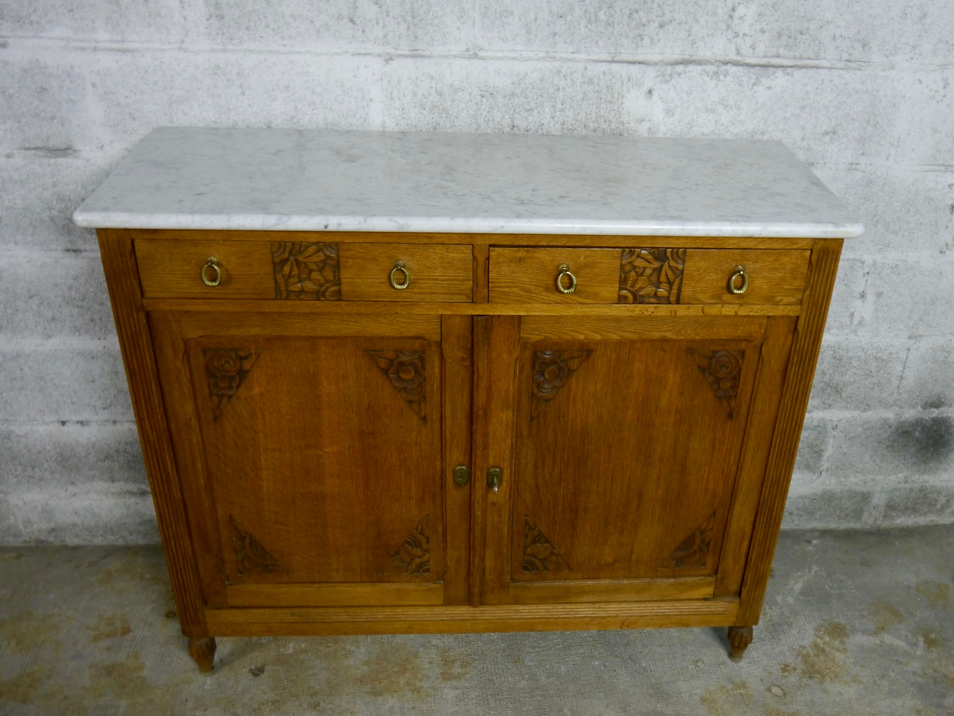 Buffet art déco plateau marbre