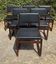 Set of 6 vintage teak chairs with black Skaï.