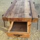 Mid-20th century beech workbench with two drawers