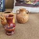 Lot de 5 mini vases pichets rétro en céramique émaillée 