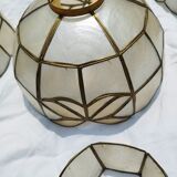Set of 4 lampshade suspensions in mother-of-pearl