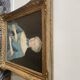 Louis XV table oil on canvas frame with gold leaf.