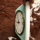 Ceramic trapeze clock of the 50s