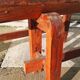 Pair of farm benches, solid wood, brutalist